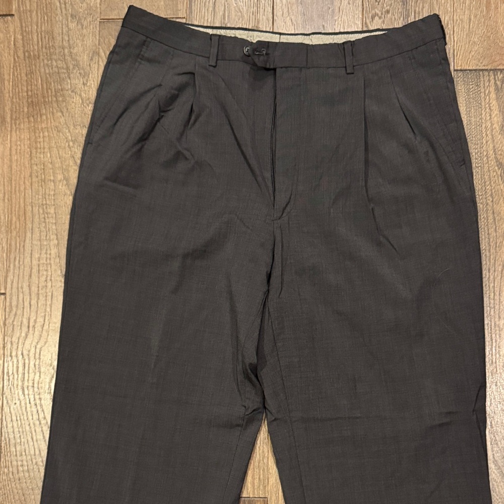 Classic charcoal color Pleated Trousers